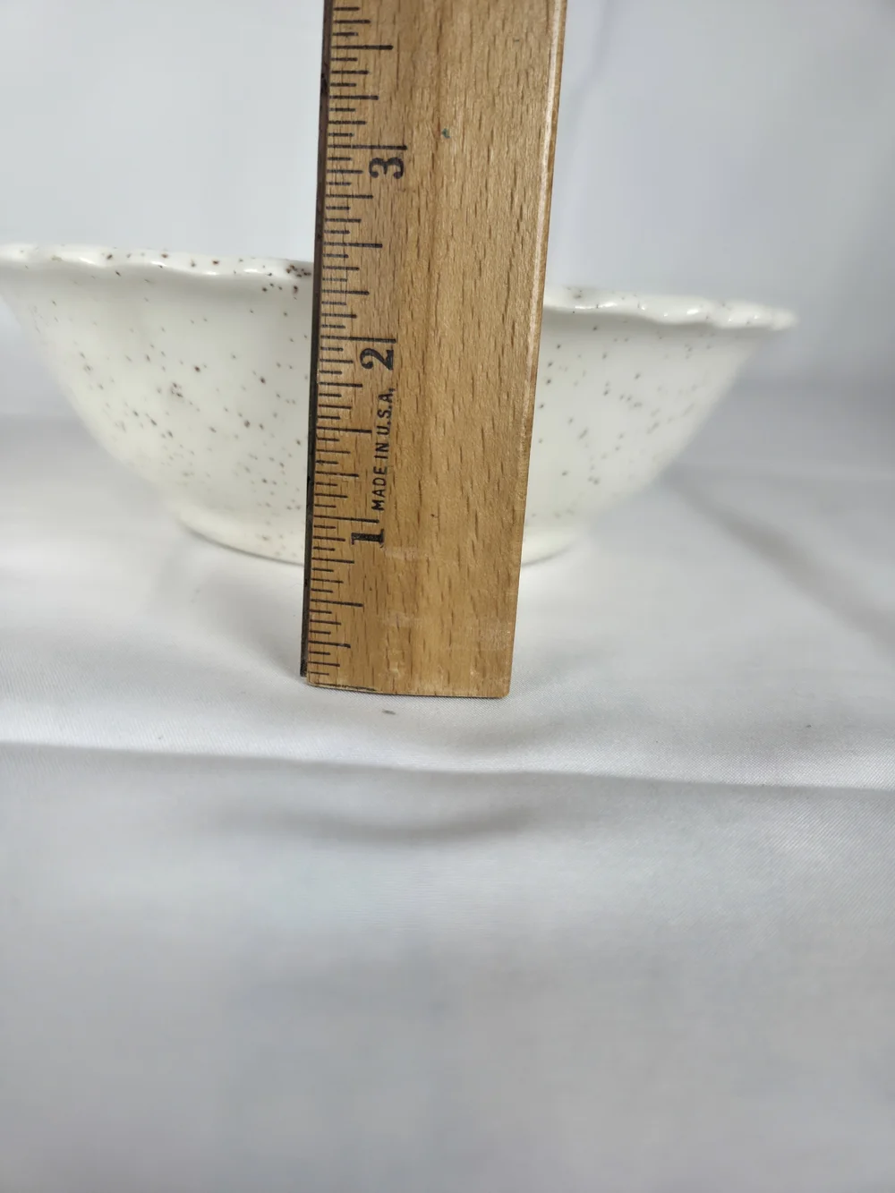 Vintage..Speckled White Ceramic Serving Bowl